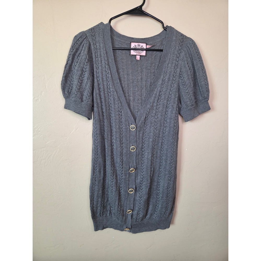 Juicy Couture Pointelle Women's Knit Cardigan Large